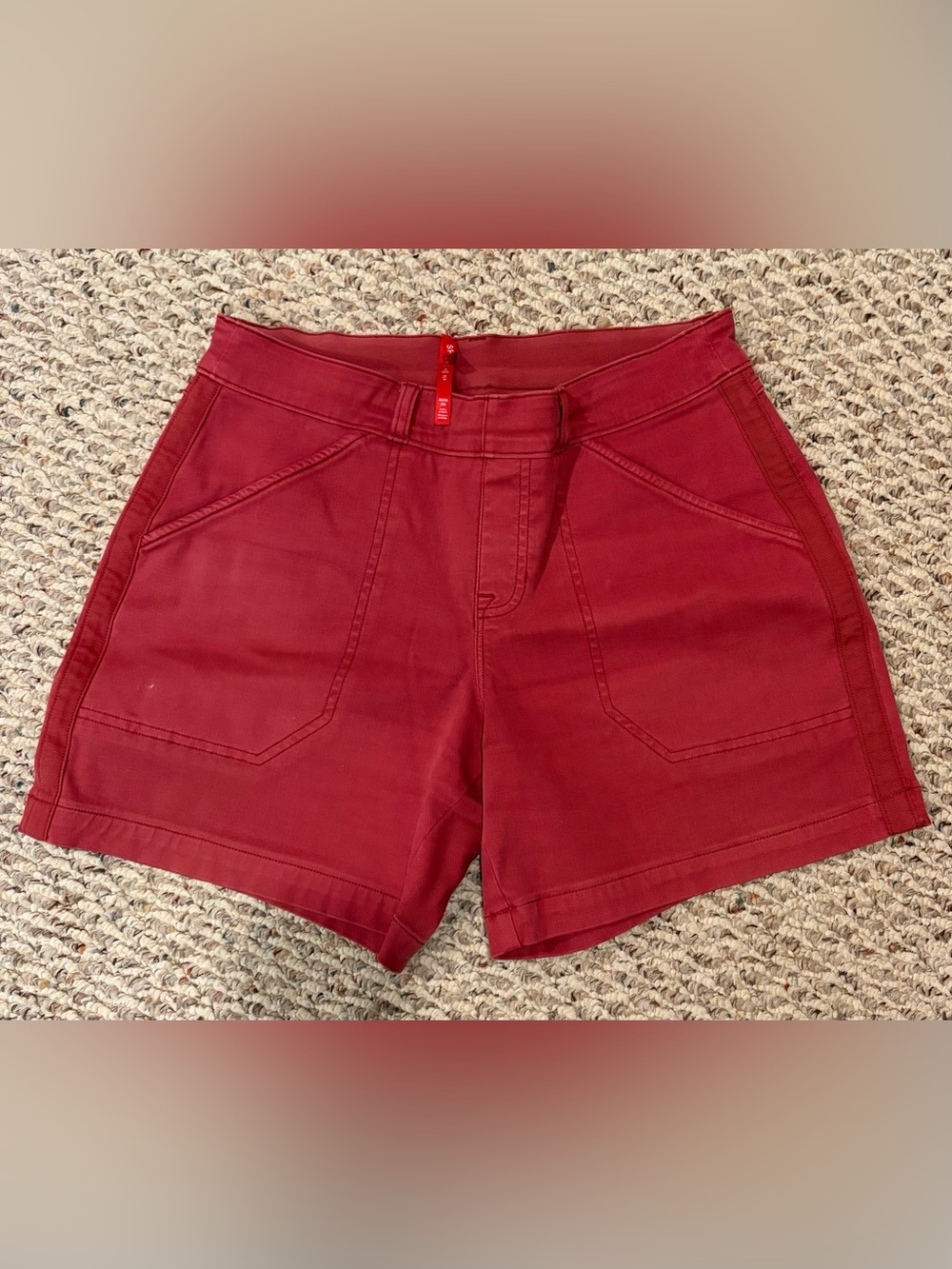 Spanx 6” inseam Women's Red Twill Shorts